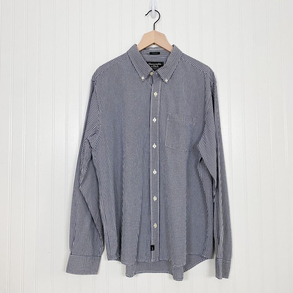 Abercrombie & Fitch Mens‎ Button Down Shirt Large Muscle Long Sleeve Preppy